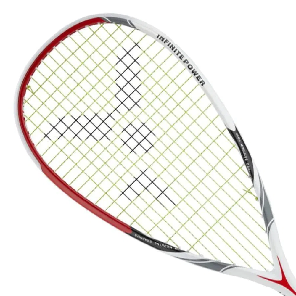 VICTOR IP 8 N Squash Racket, 130 g, Head Heavy Balance with Teardrop/Open Throat headform, Strung, Racket Cover Included