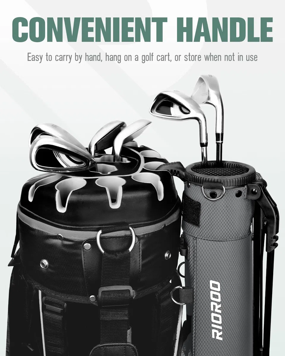 Golf Stand Bag Golf Stand Tragetasche mit Riemen Tasche 2-Wege-Teiler 3 Taschen Leichtgewicht einfach zu tragen für die Driving Range, Par 3, und Executive Kurse