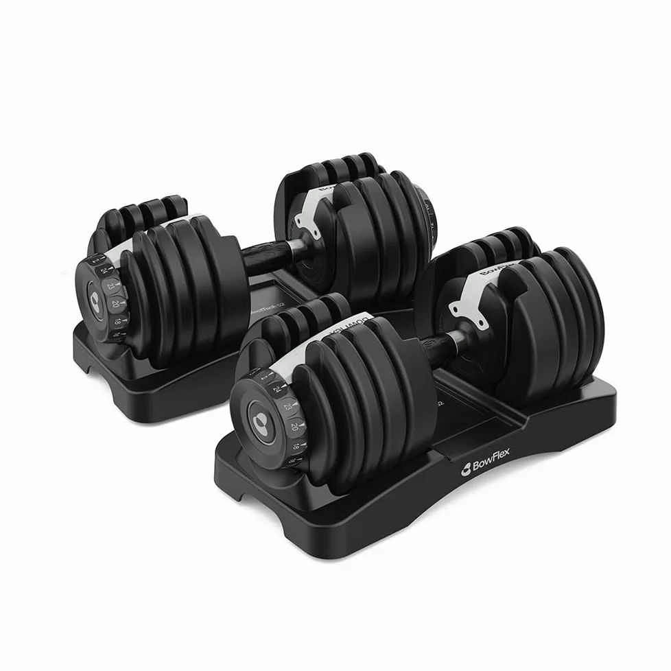 Bowflex SelectTech 52 Verstellbare Hanteln (Paar) 2–24 Kg, Einstellbar Schnellwahlsystem, Platzsparende Kurzhanteln, Für Home Gym Krafttraining, JRNY Kompatibel