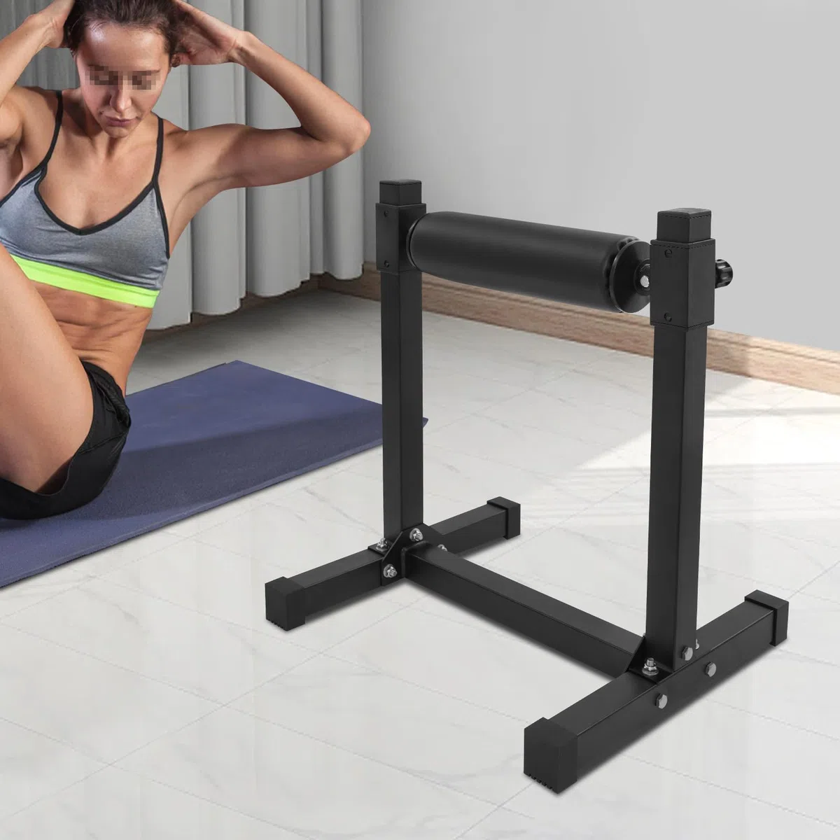Split Squat Stand Höhenverstellbarer Einbein-Kniebeugenroller für bulgarische geteilte Kniebeugen, 1 Bein-Lunge für Körpergewicht oder Hantel, 61,2 x 56,7 x 67,3 cm