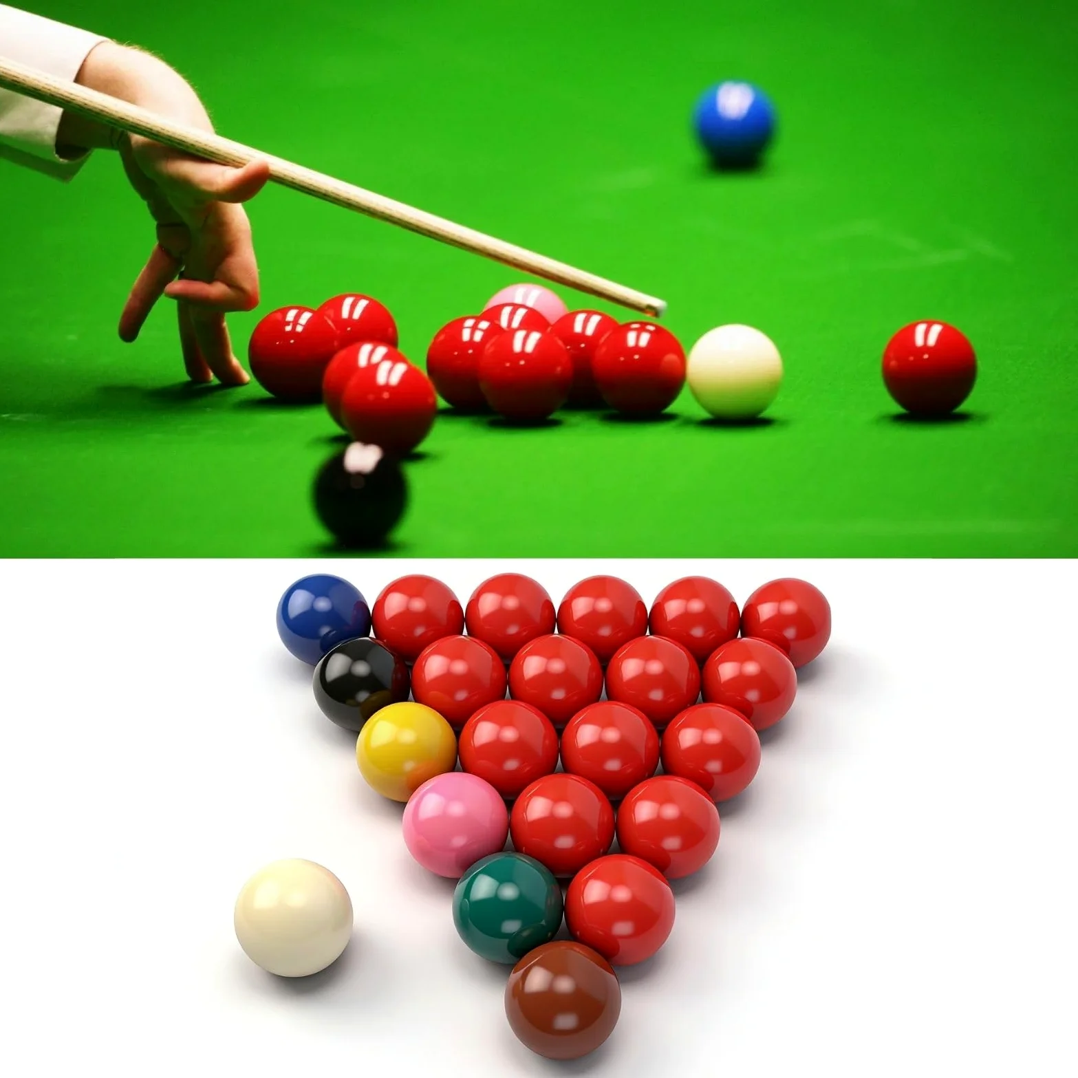 Snooker Kugeln Set, 22 Stück 52,5 mm Snooker Balls Set Harz Britisches Billardkugeln Set, 15 Rote, 6 Farbige und 1 Weiß Kugel