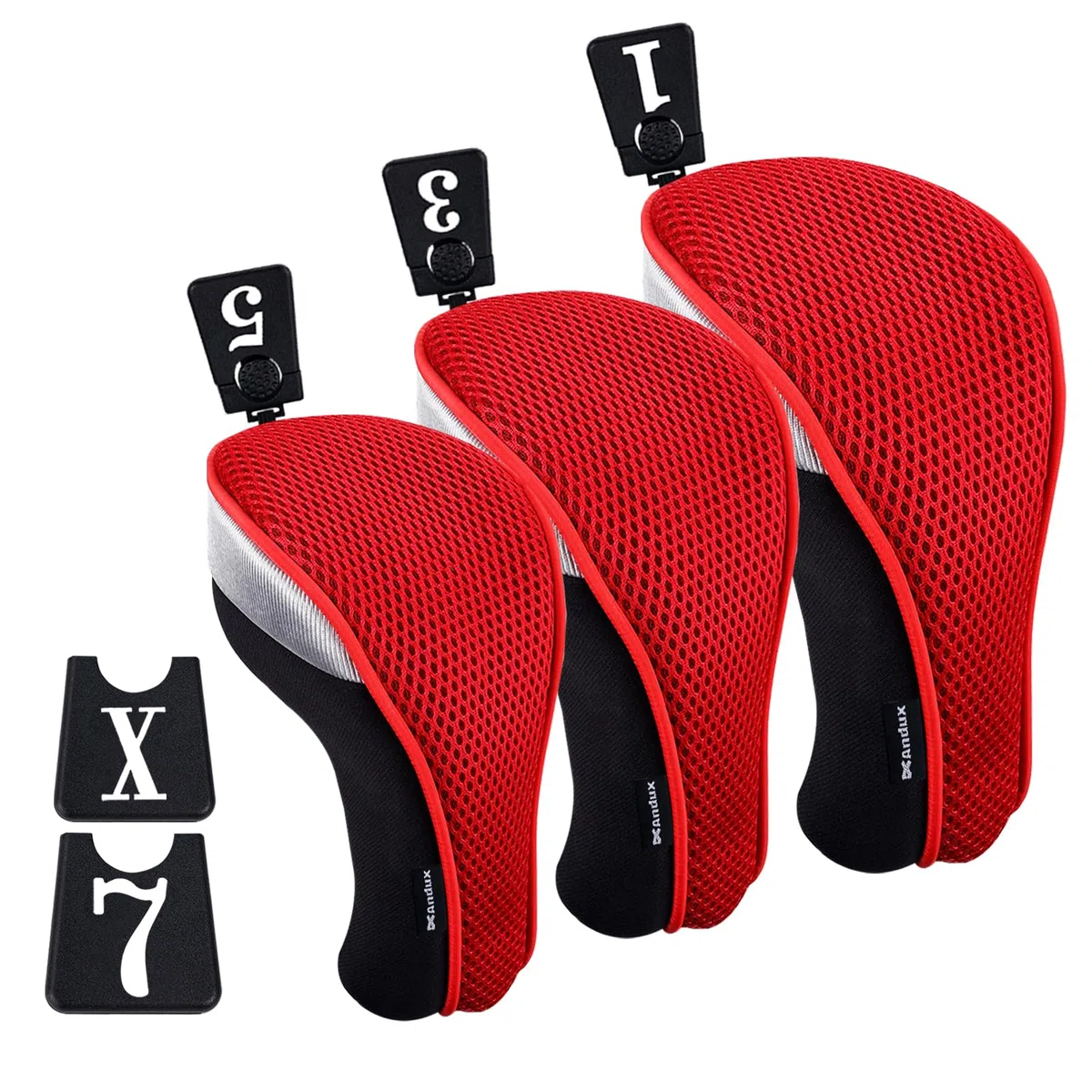 Andux Golfschlägerhauben für Golfschläger mit kurzem Hals, 460 cc, Fairwayholz, 3 Stück pro Set