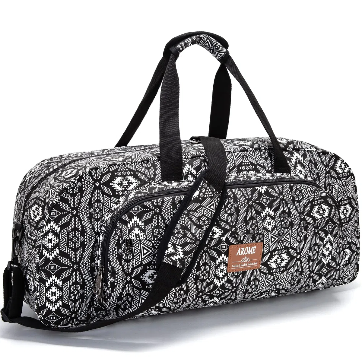 AROME Yogamatten-Tasche für Damen und Herren, große Canvas-Yogatasche für 0,6 cm, 1,3 cm, 6,3 cm, 1,27 cm, extra Dicke Trainings-Yogamatte, Sporttasche, Tragetasche mit Nasstasche, Schultergurt und