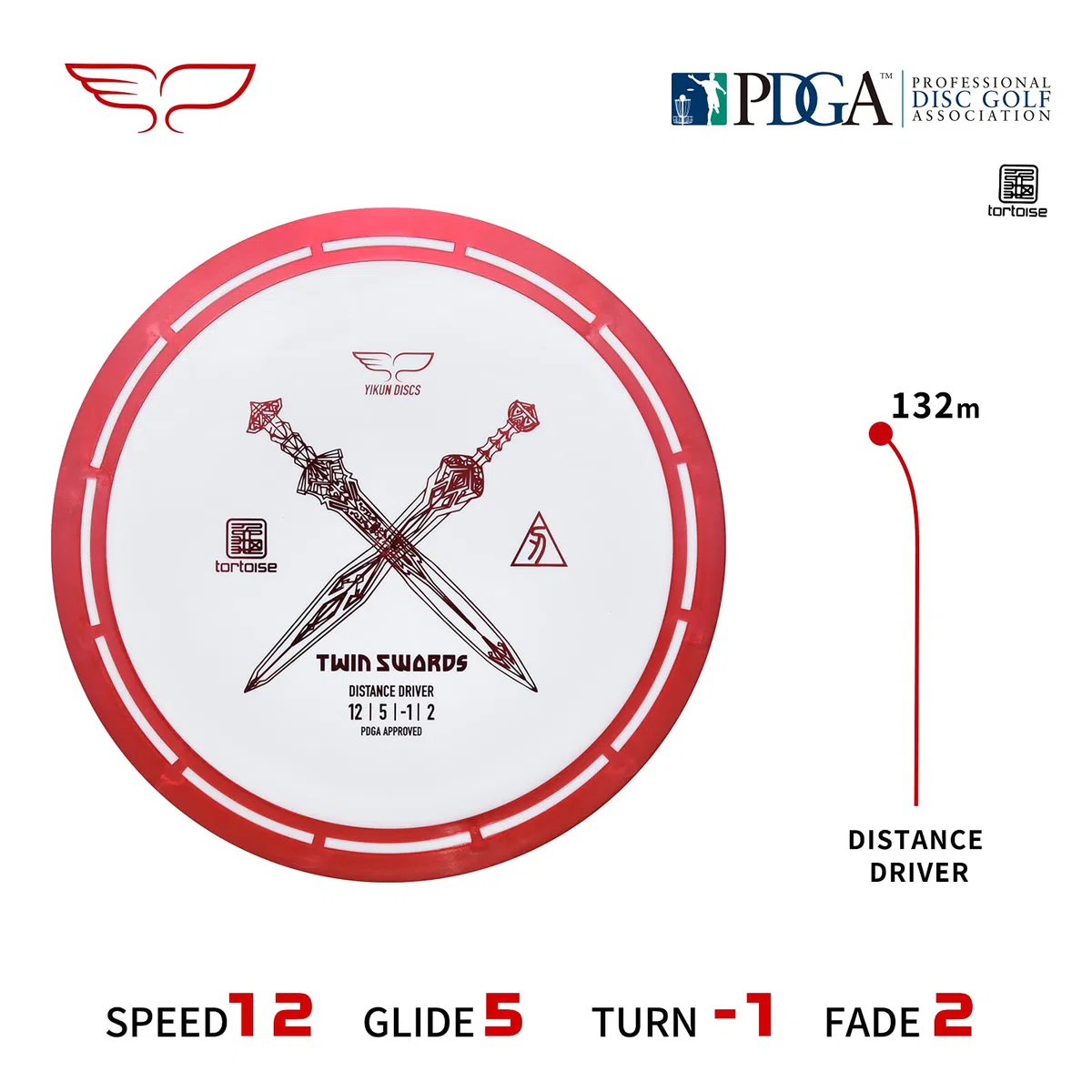 yikundiscs Yikun Professionelle Disc Golf Set Twin Schwerter, Distanztreiber, 170-172 g, perfekt für Outdoor-Spiele und Wettkampf, Twin Swords-Dirver Putter-Driver für Erwachsene und Kinder