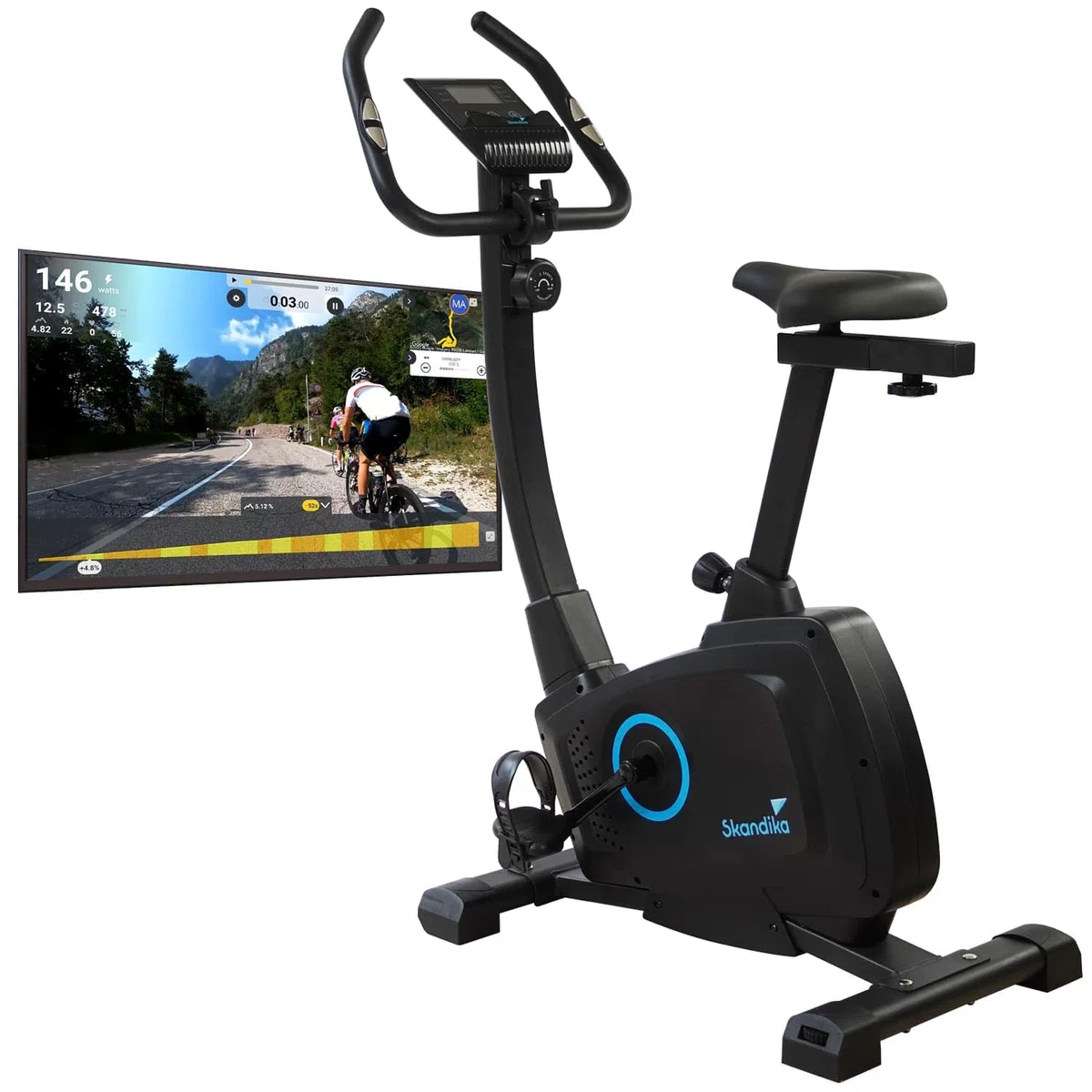 Skandika Heimtrainer Fahrrad Bragi/Cykling P6-H | Fitnessgeräte für zuhause, Fahrradergometer mit Magnetbremssystem, einstellbare Widerstandsstufen | Indoor Bike, Hometrainer, Fitness, Sport