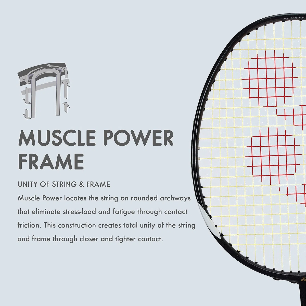 Yonex Badmintonschläger Muscle Power Serie mit Full Cover High Tension Pre Strung Schläger