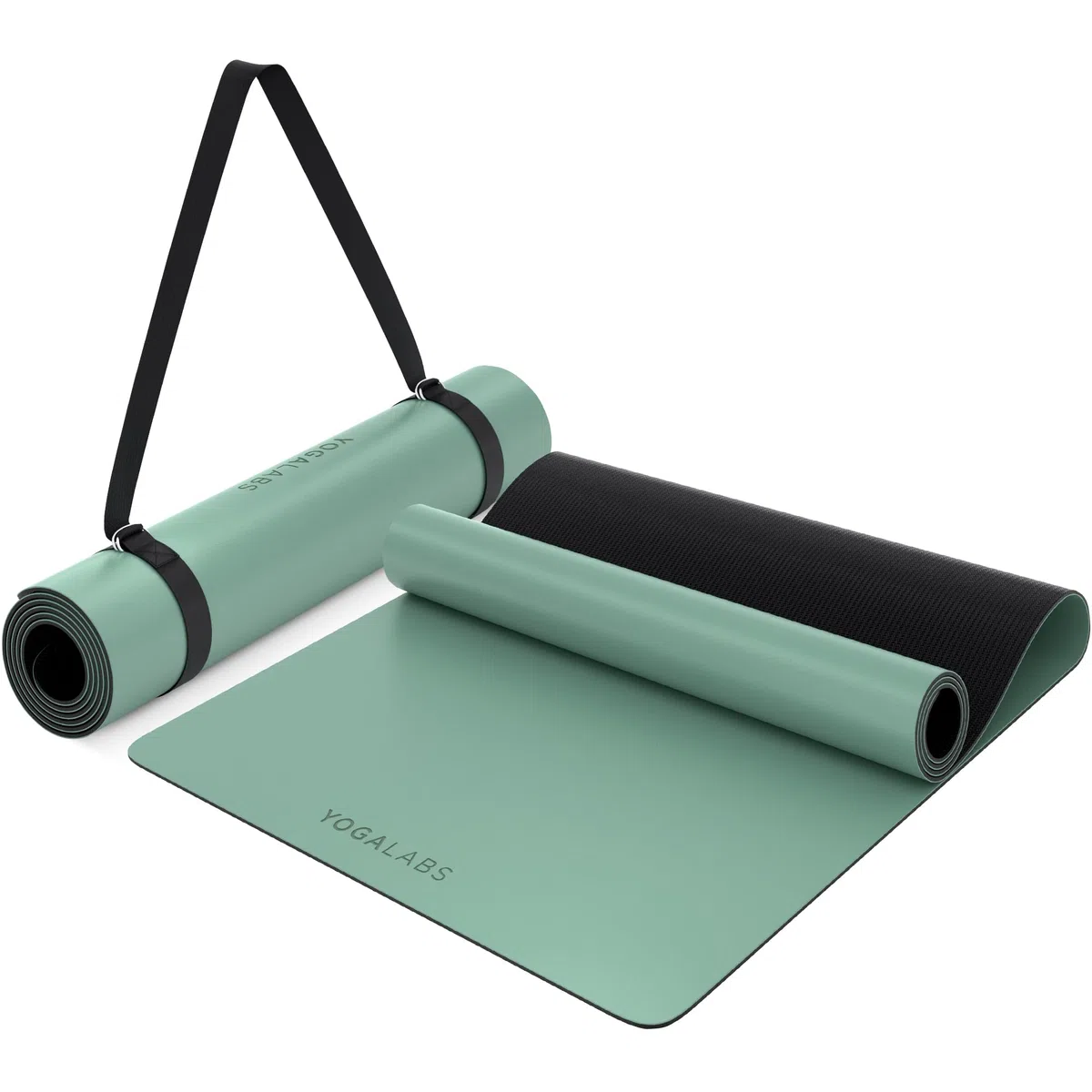 Premium Yoga-Matte STUDIO 185 x 68 x 0,4cm (extra groß) inkl. Gurt aus ECO PU & Naturkautschuk - Antirutsch-Beschichtung Gymnastik & Pilates-Matte 100% nachhaltig, schadstofffrei