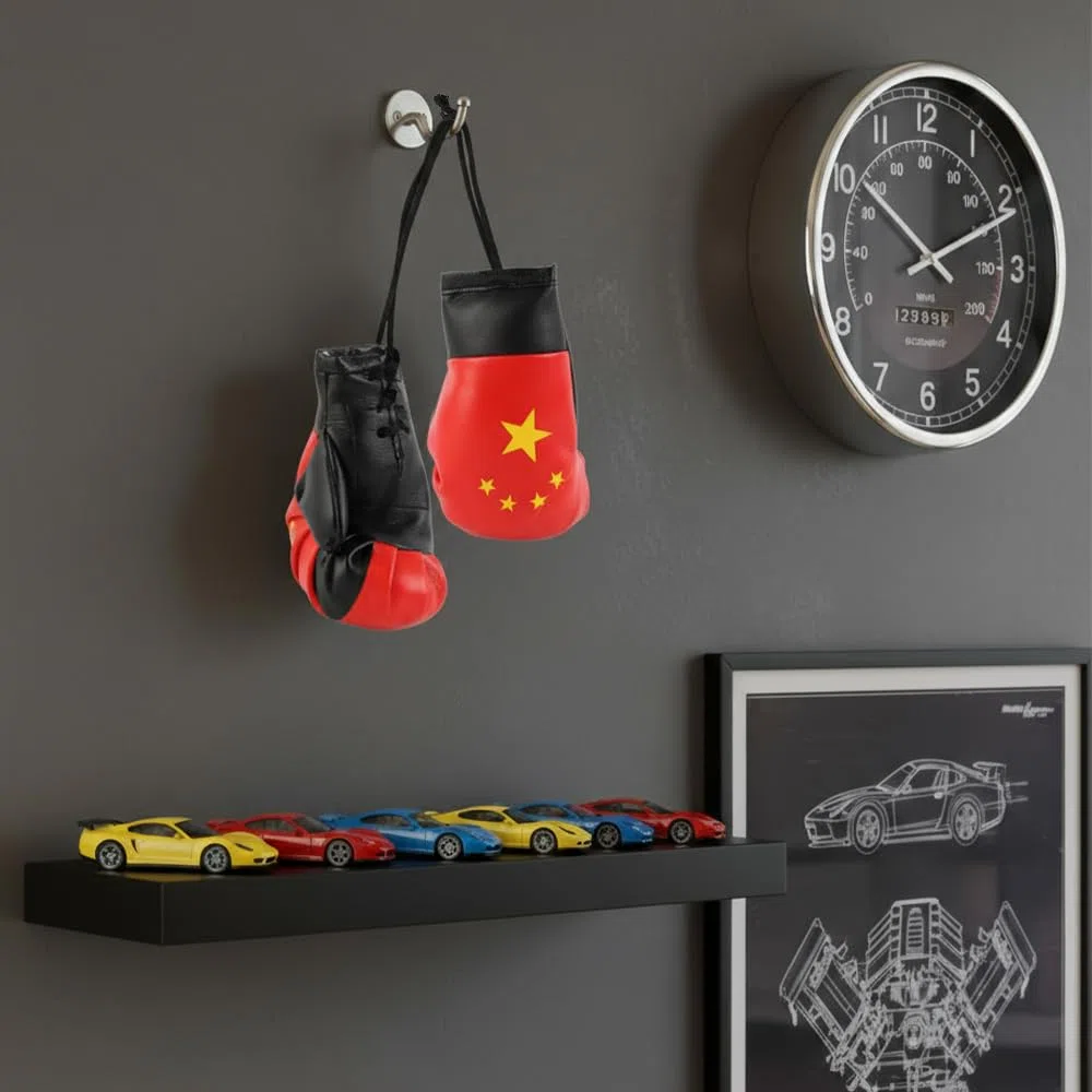 Mini Boxhandschuhe fürs Auto, Boxing Gloves, Autospiegel Anhänger, Flaggendesigns Schlüsselanhänger, Rückspiegel, Boxhandschuhe Deko fürs Auto, Innenspiegel Accessoires, Geschenk (China)