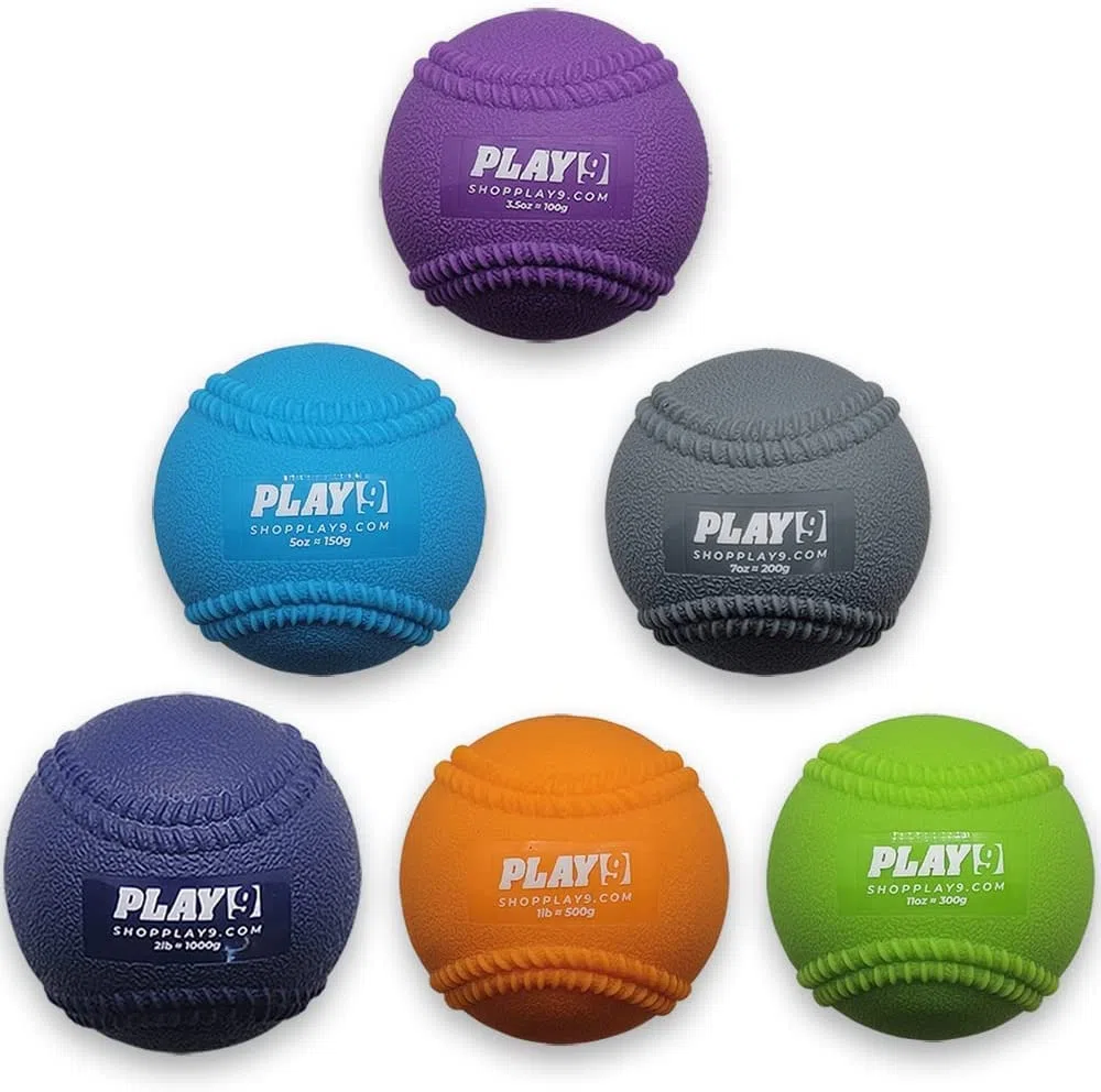 Shop Play 9 | Plyoball Weighted Ball Baseball Set (with Seams) for Pitching and Velocity Training
