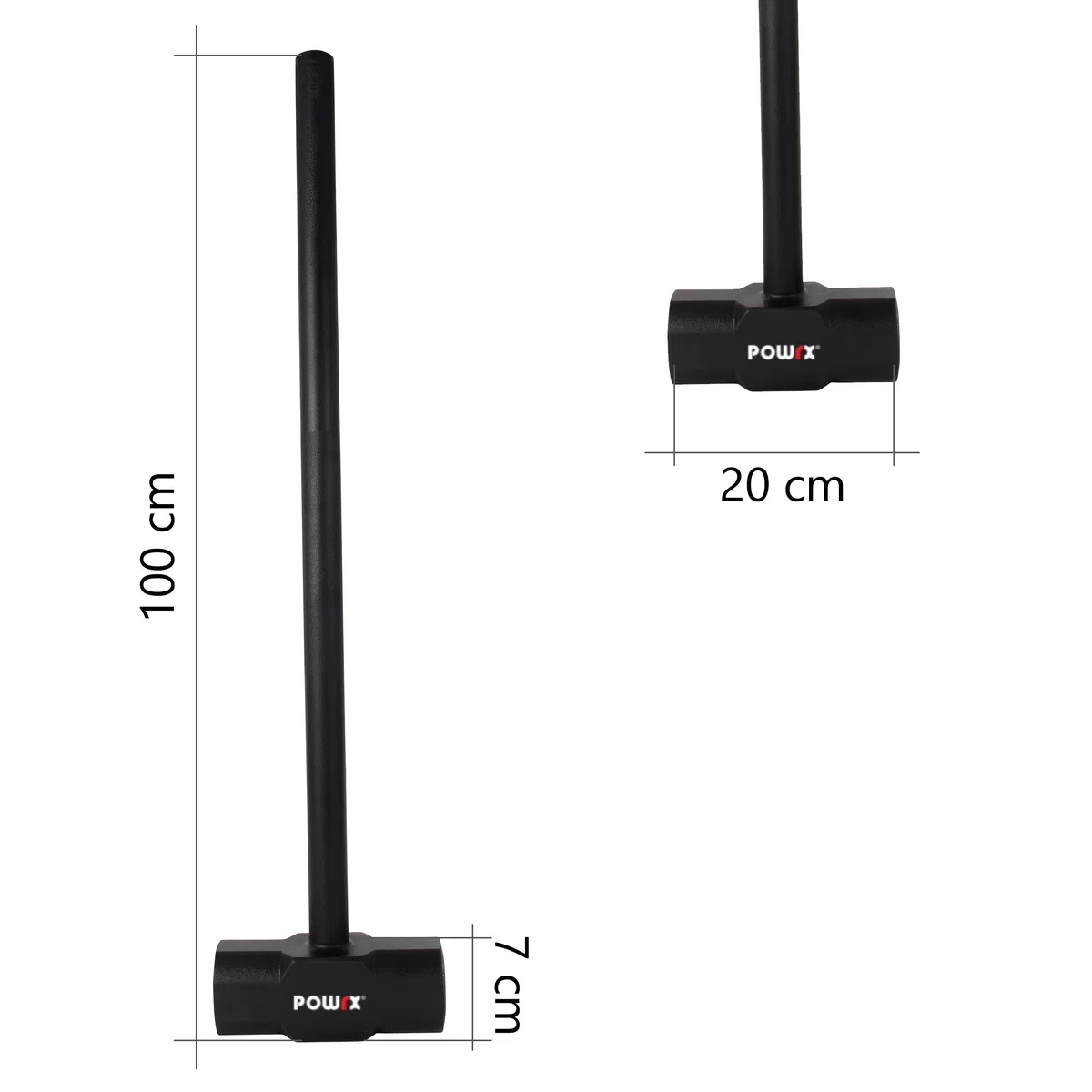 Gym Hammer Gewichthammer von POWRX - 6 kg bis 30 kg - Schwarz - Functional Fitness (6 kg)
