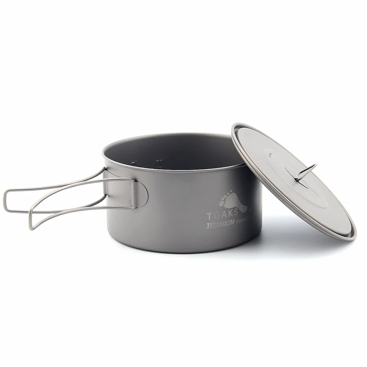 TOAKS Pure Titanium Cup Ultraleichter Outdoor-Becher mit Deckel und faltbarem Griff Camping Kochgeschirr