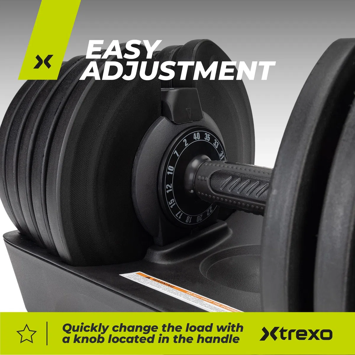 TREXO Verstellbare Hantel 18-40 kg Gewichtsregulierung mit Drehknopf Gewichte Hantel aus Eisen für Krafttraining Verstellbare Kurzhantel mit Ergonomischem Rutschfestem Griff
