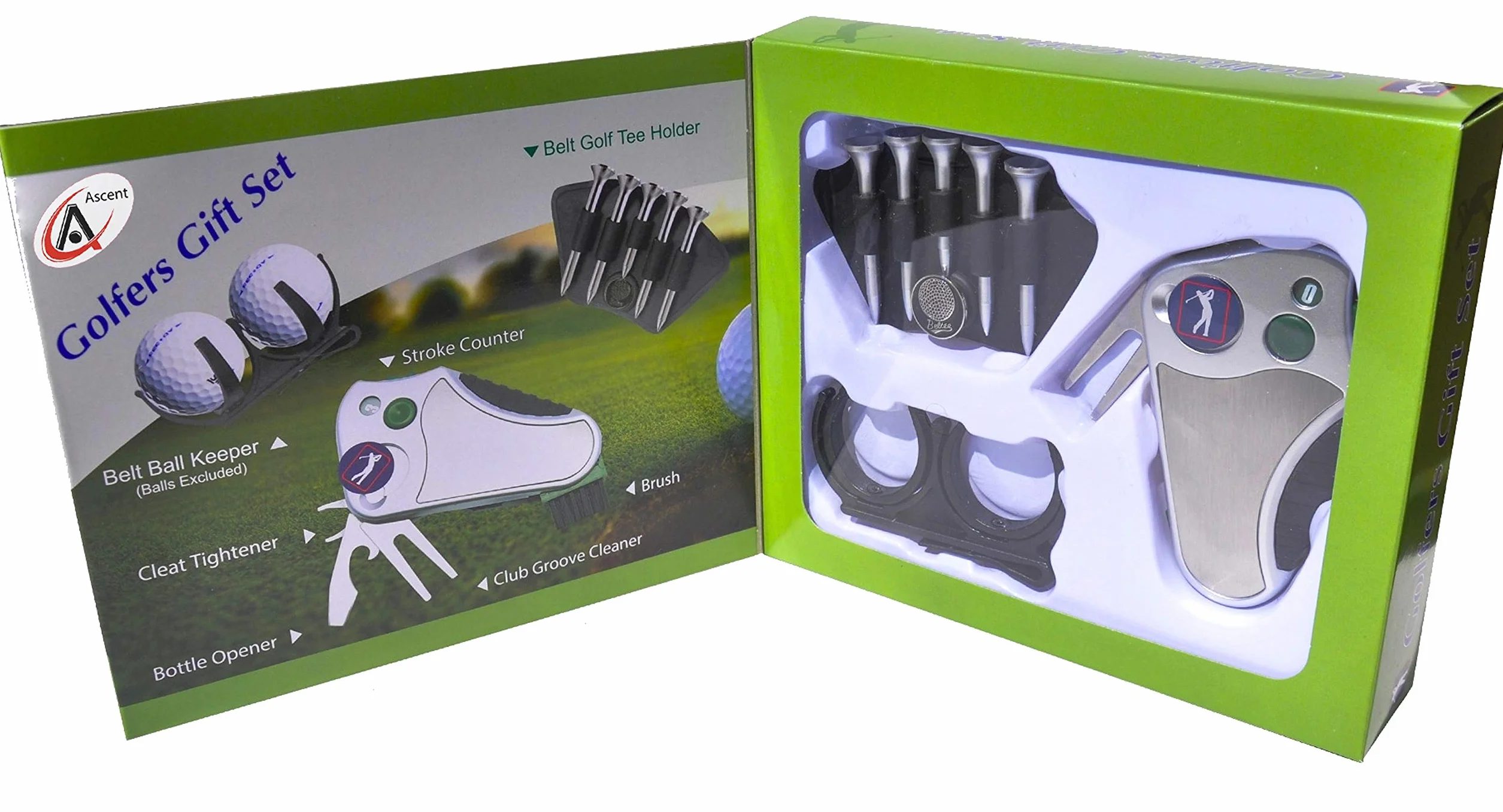 Golfer 's Best Golf Geschenk Set: Werkzeug Reparatur - Stroke Zähler, Pitchgabel, Klampe Spanner, Club Groove Cleaner Gürtel Teehalter Tees Gürtel Ballhalter - Geschenkidee für Männer