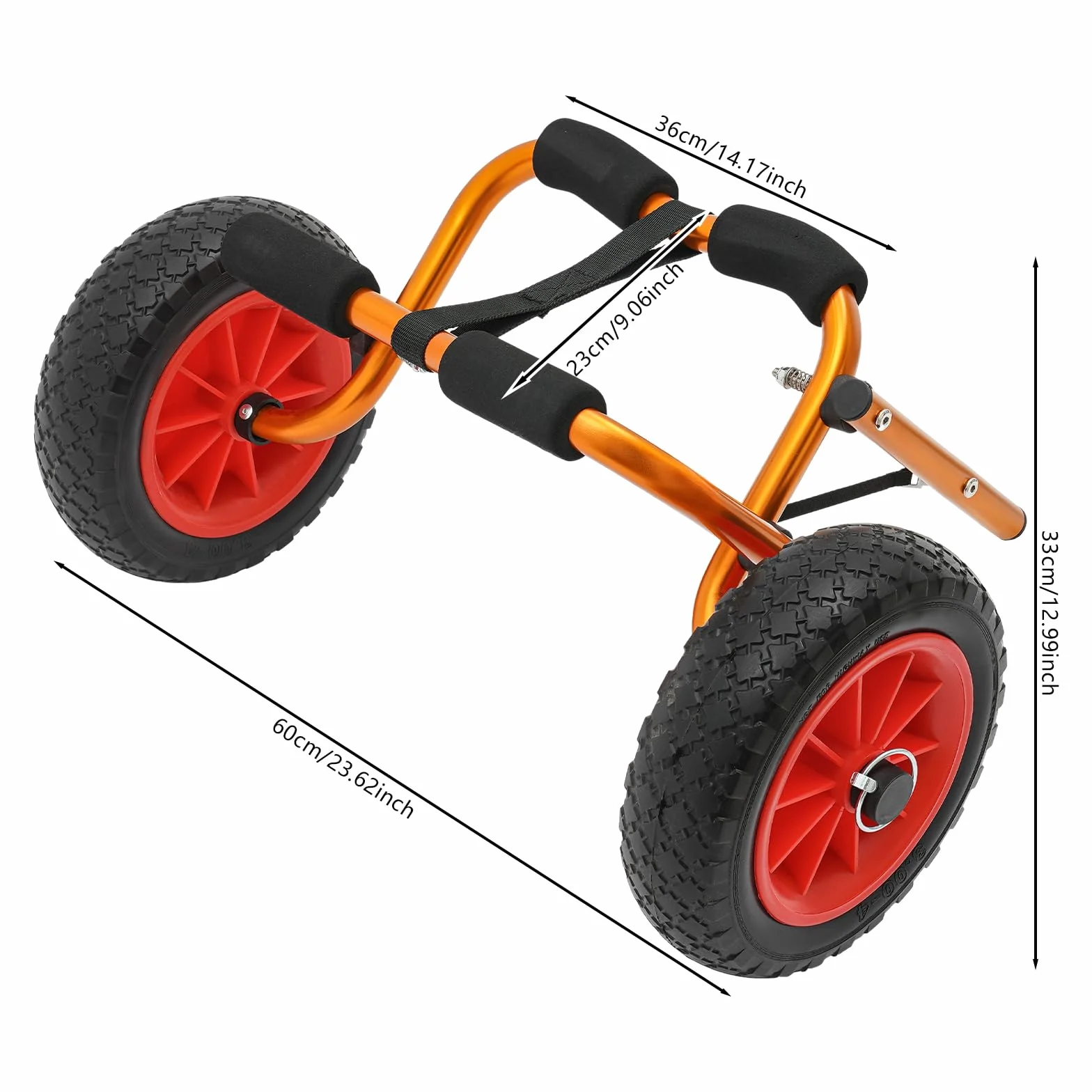 Kanuwagen Kajakwagen bis 80 kg Alu Transportwagen mit Gurt Bootstrailer Trolley für Kajaks, Paddelbrettern und Kleinen Booten