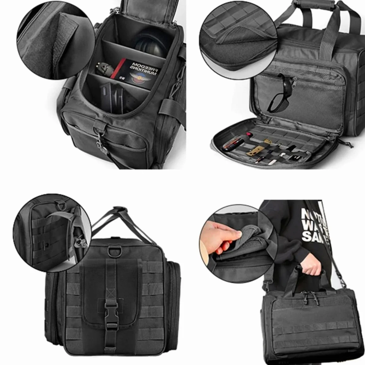 Peminkoo Taktische Schießstandtasche Molle System Schießtraining Waffentasche Camping Jagd Zubehör Werkzeug Schultertasche