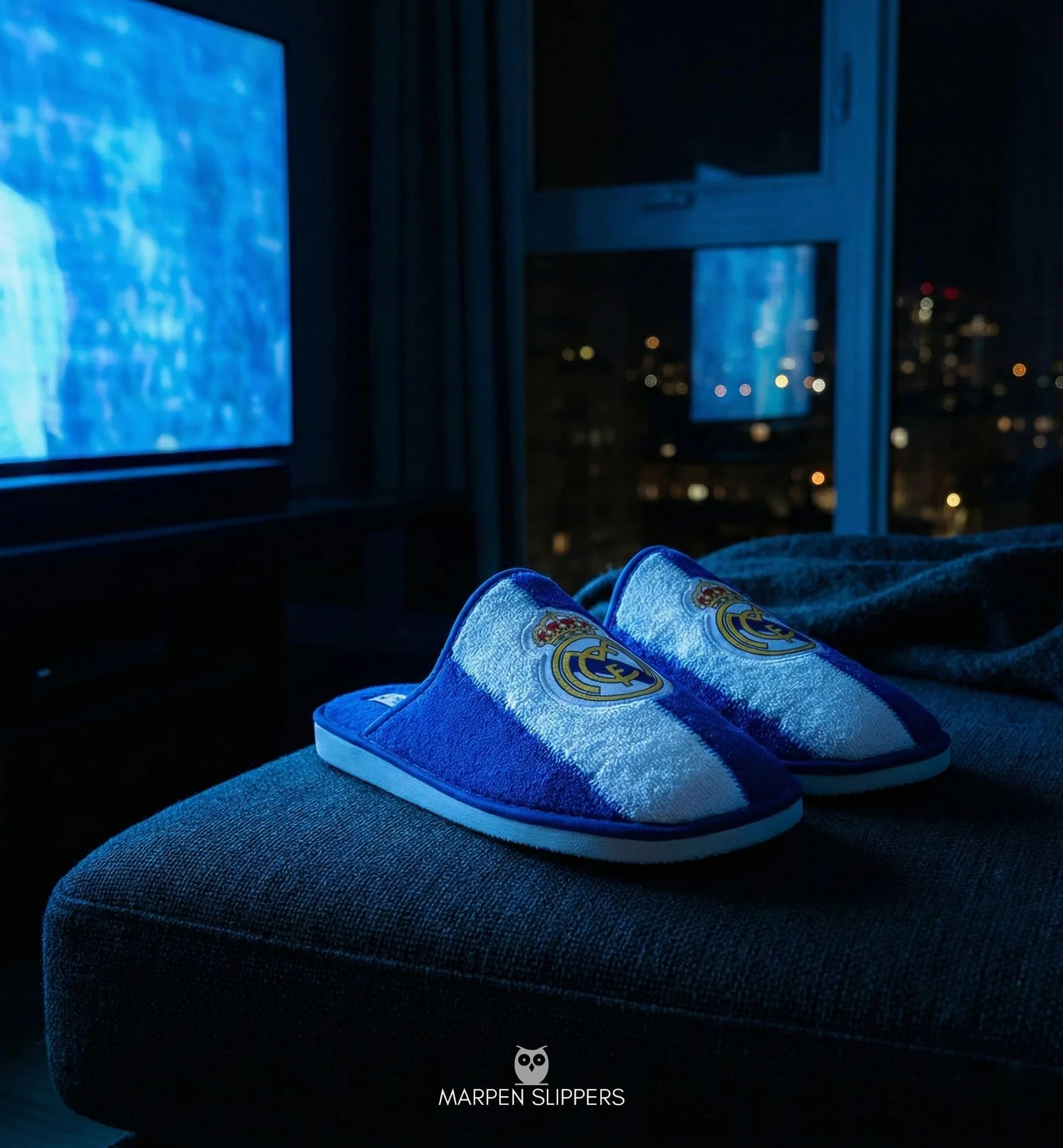 MARPEN SLIPPERS, Real Madrid CF Hausschuhe, offizielle Saison 24/25, für Herren oder Damen, leicht, für den Winter