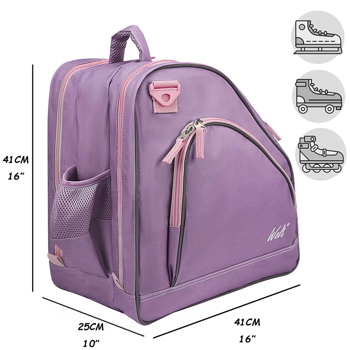 WOLT Schlittschuhtasche Rollschuhtasche | Inline-Skate-Tasche, Premium-Tasche und modische verstellbare Umhängetasche für Jugendliche und Erwachsene.