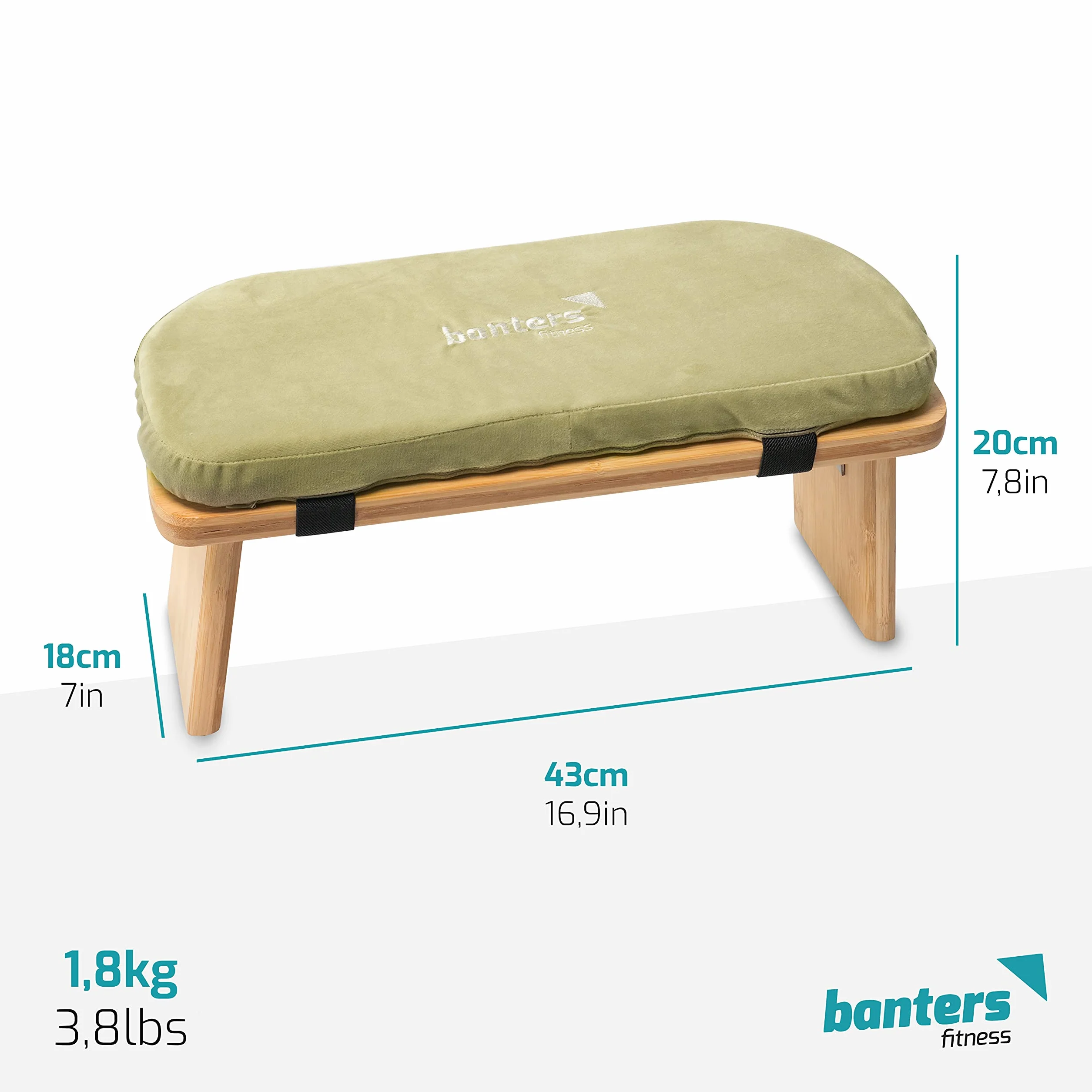 banters Meditationsbank aus Bambus, klappbarer Meditationshocker mit Kissen