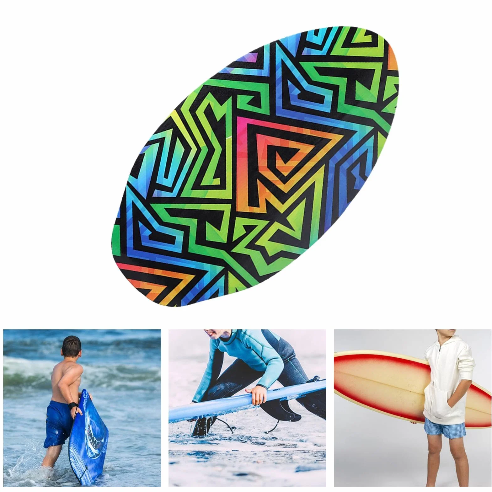 kowaku Strand-Skimboard für Kinder, kleines Surfbrett, universell, Gute Reibung, tragbares Spielwasser, leichtes Surfbrett für Jungen und Mädchen