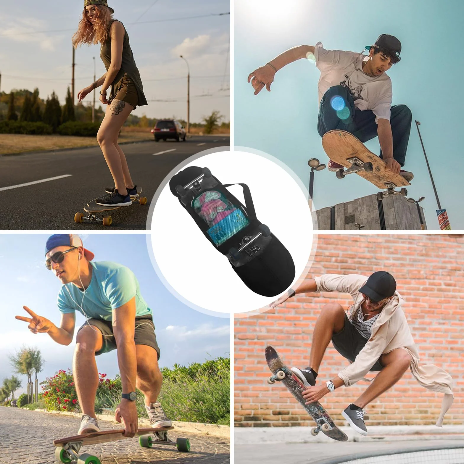 Longboard-Schutzhülle, Skateboard-Tasche, Transporttasche, Longboard, Rollen, Skateboard-Tasche, Longboardhülle, geeignet für Skateboards unter 31,4 Zoll