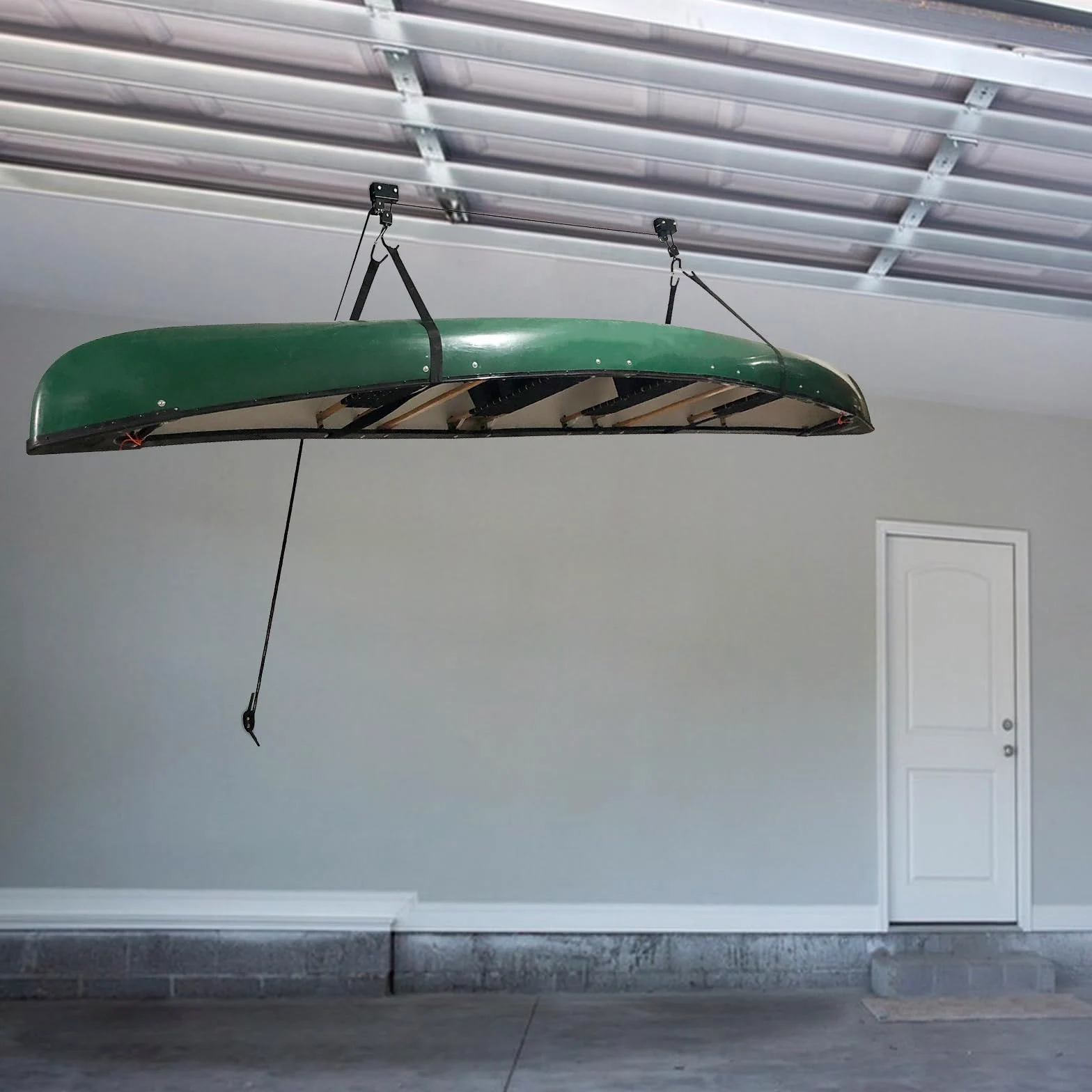 2pc Universal Deckenlift als Halterung Fahrradlift Kanu Kajak 57kg Fahrräder Halter Garage Leiter Fahrrad Deckenhalterung für Fahrräder, Kanus, Kajaks bis 45kg mit Haken und Flaschenzug