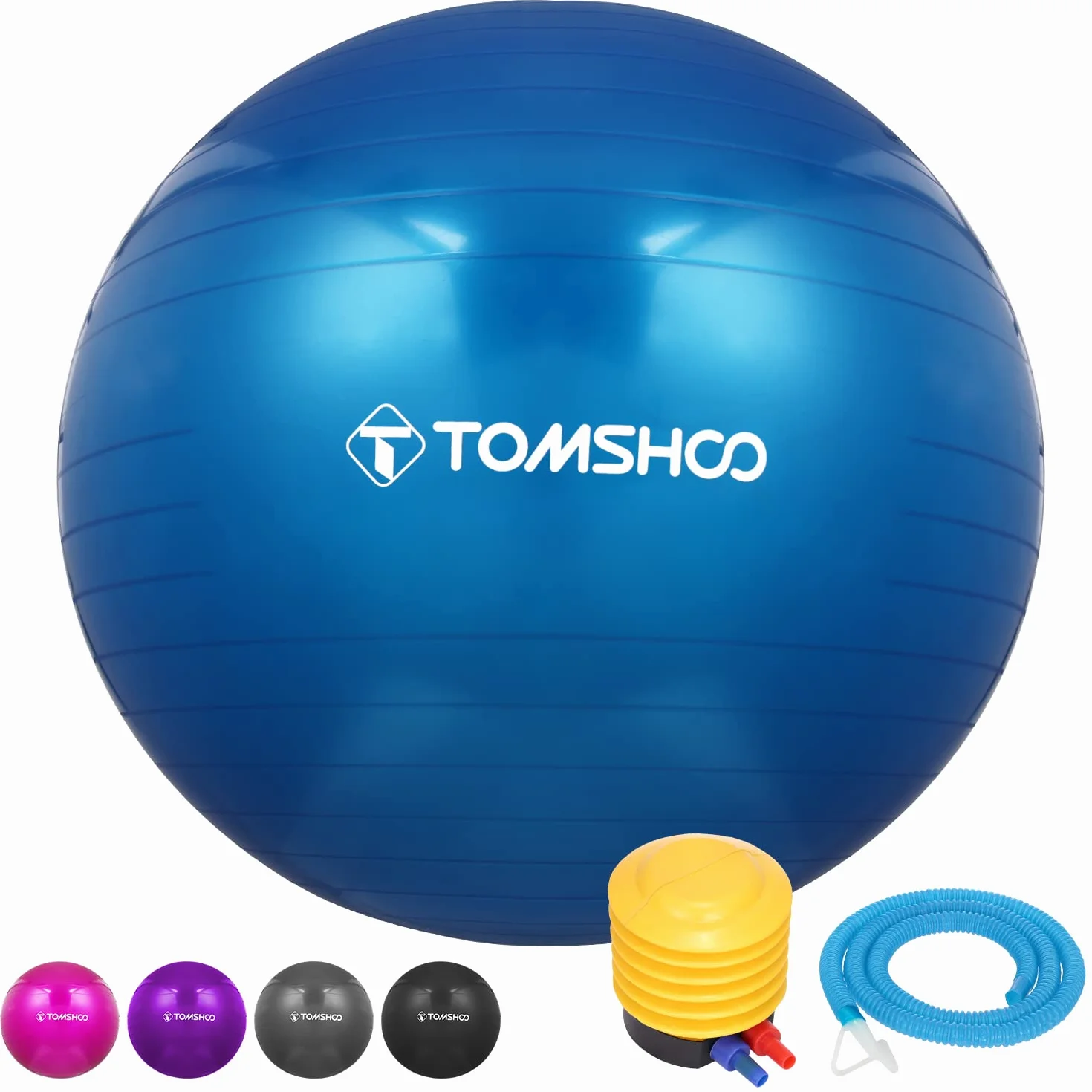 TOMSHOO Anti-Burst Yoga Ball verdickt Stabilität Balance Ball Pilates Barre körperliche Fitness Gymnastikball 45CM / 55CM / 65CM / 75CM Geschenk Luftpumpe
