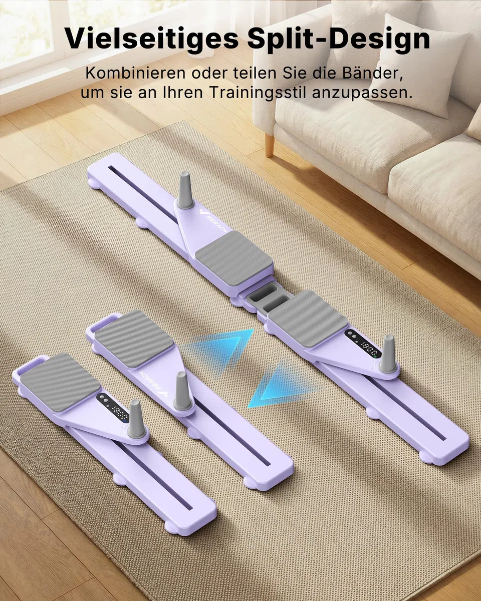 MERACH Pilates Reformer – Pilates Board Multifunktions Reformer für Pilates mit Widerstandsbändern zählen und Kniepolster, 120 KG klappbar, Fitnessgeräte für Zuhause Bauchtrainer für Zuhause