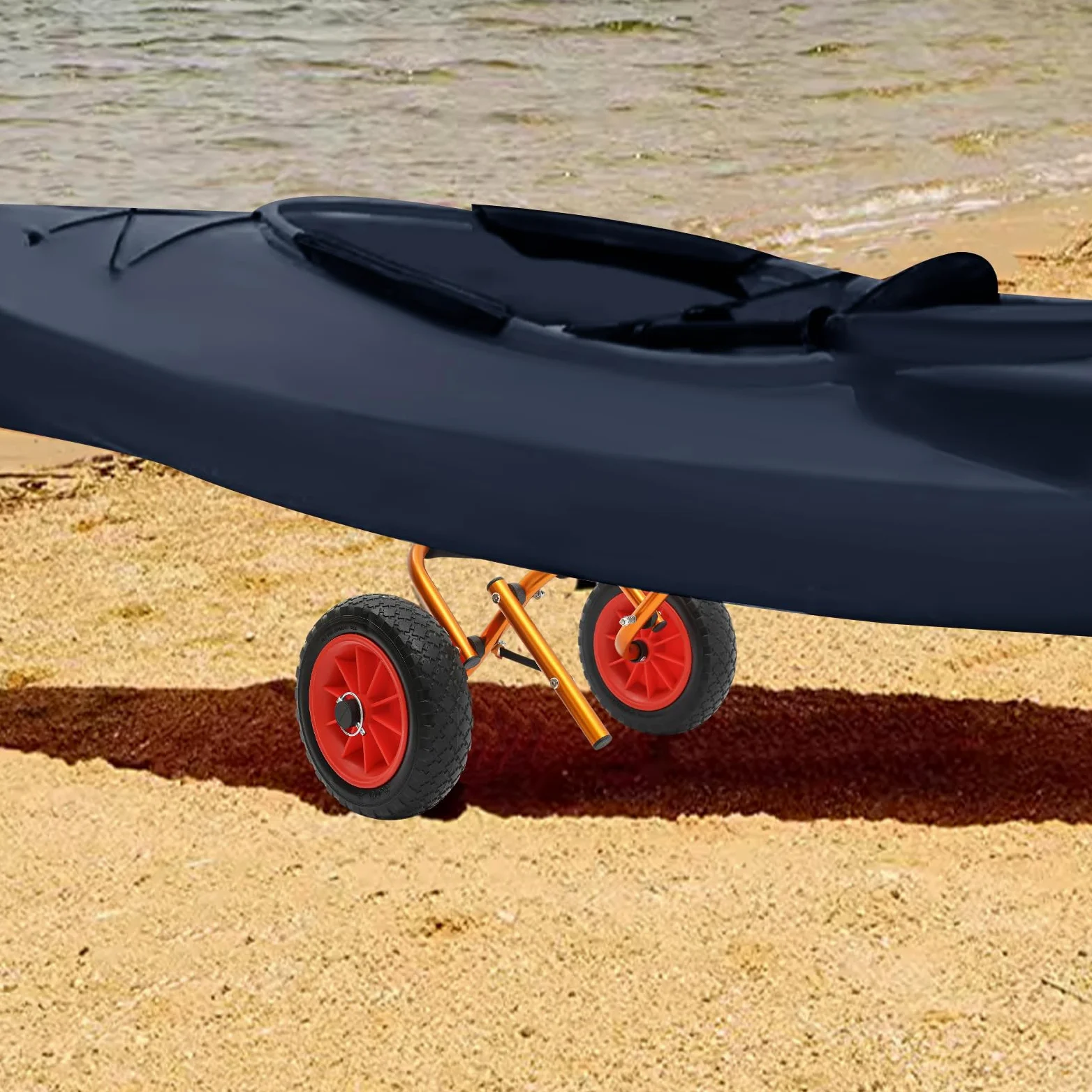 Kajakwagen Schlauchboot Sup Trolley Kajak Zubehör Transportwagen Klappbar Faltbarer Kajak-Wagen, 80kg Tragkraft, stoßdämpfende Sponge-Pads, für Kajaks, Kanus und SUPs