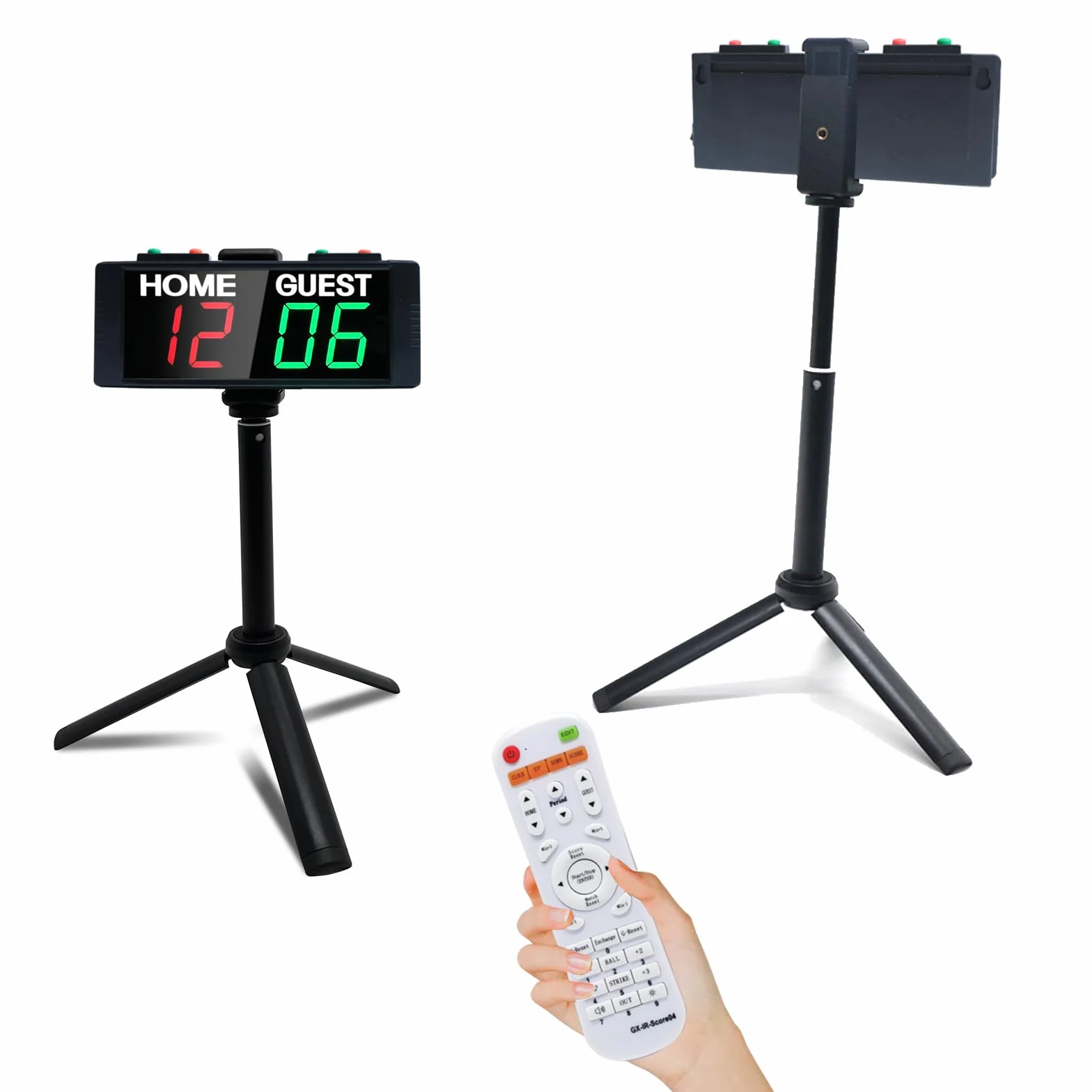 LED Elektronische Anzeigetafel Fussball, Tragbare Cornhole Zähltafel mit Ständer, Digitale Tischtennis Zähler, Tennis Punktezähler, Digital Scoreboard für Volleyball, Badminton, Pool Sports