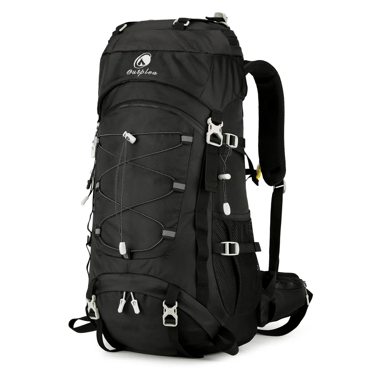 60L Wanderrucksack Herren Damen, Wasserdicht Bequem Trekkingrucksack mit Hüftgurt, Groß Backpacking Rucksack für Outdoor Camping Reise, Schwarz