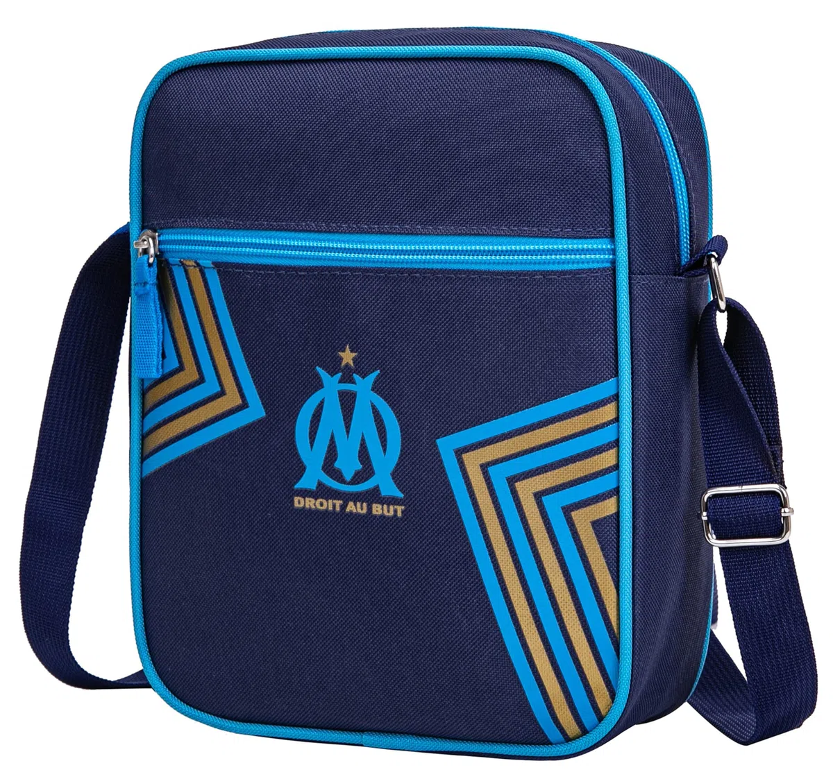 OLYMPIQUE DE MARSEILLE Tasche für Erwachsene - Offizielle Kollektion, Einfarbig, Blu, 25 x 20 x 10 cm, Reißverschluss, Top Handle, Polyester 100%