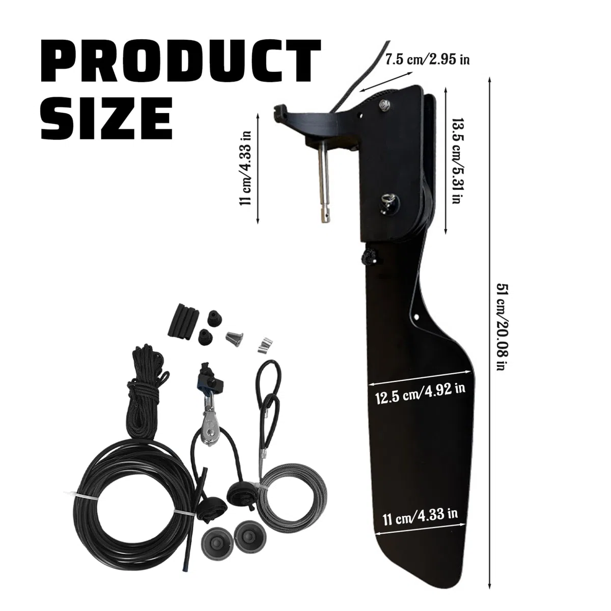 Kajak-Ruder-Set – 1 Set mit Zubehör, robuster, robuster Lenkersatz für Angelboote, Kanus und Boote