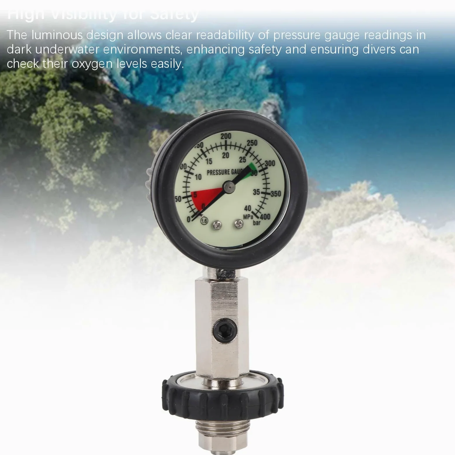 Hochpr?zises Tauchmanometer f¨¹r Sporttauchen ¨C Leuchtendes Display, Multifunktionale Messung, Einfache Lesbarkeit, Langlebig, Kompatibel mit Tauchreglern