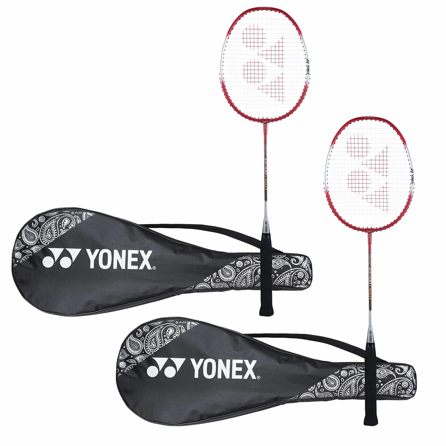 Yonex ZR 100 Leicht-Badmintonschläger aus Aluminium mit Vollabdeckung, 2er Set | Made in India