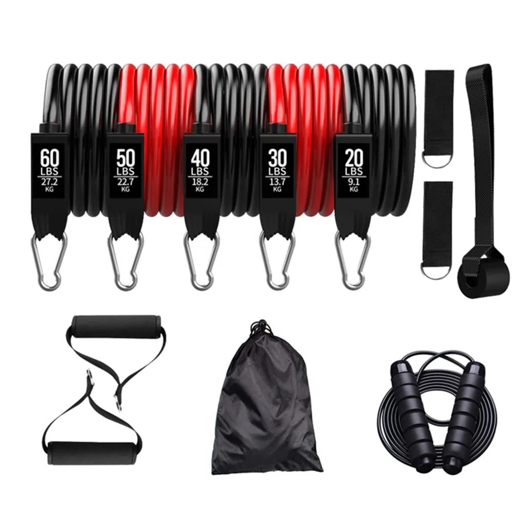 11 Stück/Set aus Latex, Widerstandsbänder, Herren, Fitness, Training, Training, Belt Yoga, Pull Seil, Fitnessstudio, Equipment, elastisches Rohr mit Springseil