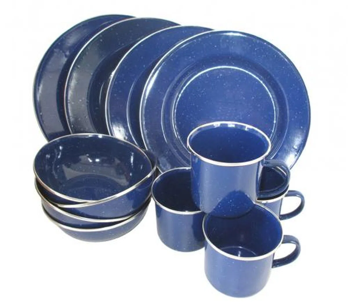 Emaille Camping Kochset 4 Personen 12-teilig Western-Stil