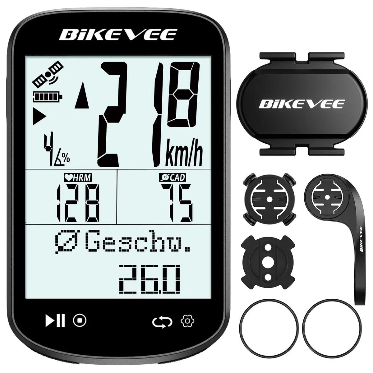 Wireless GPS Tacho Fahrradcomputer, 2in1 Trittfrequenzsensor, ANT+ & Bluetooth, IPX7 Wasserdicht, 50 Stunden Akku, für Kinder & Erwachsene – Sportelektronik für Sport & Freizeit