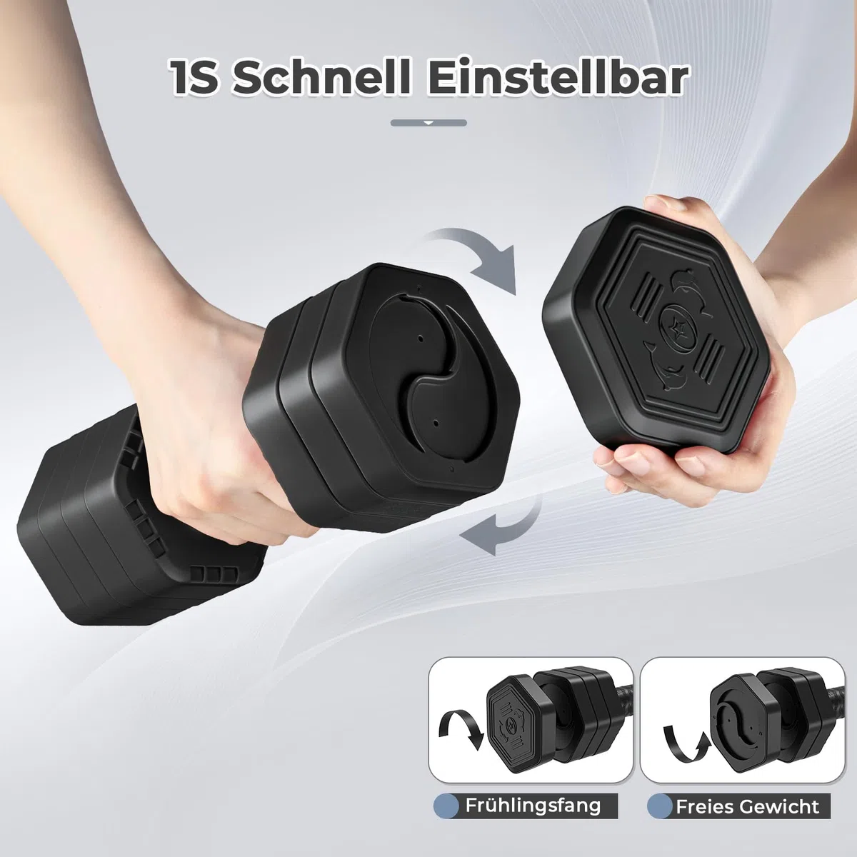 Dripex Hanteln Set 2,5kgx2 und 5kgx2 oder 7,5kgx2, Verstellbare 6 Hantelplatten mit Einem Gewicht von 0,25 kg oder 0,5 kg oder 0,75 kg für Frauen und Männer für Home Gym