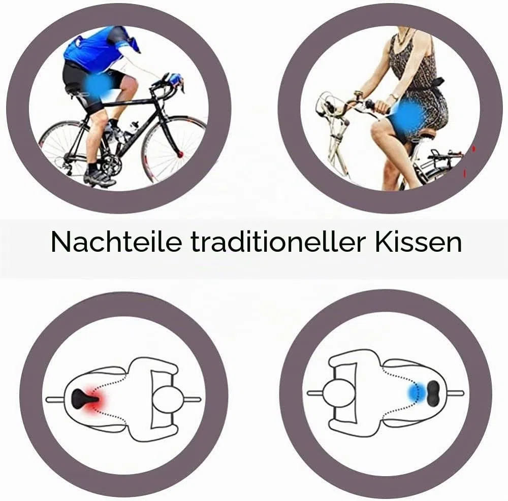 Nasenloser Fahrradsattel - Ergonomischer Komfort für schmerzfreies Radfahren auf Mountain-, Renn- und Stadtfahrrädern