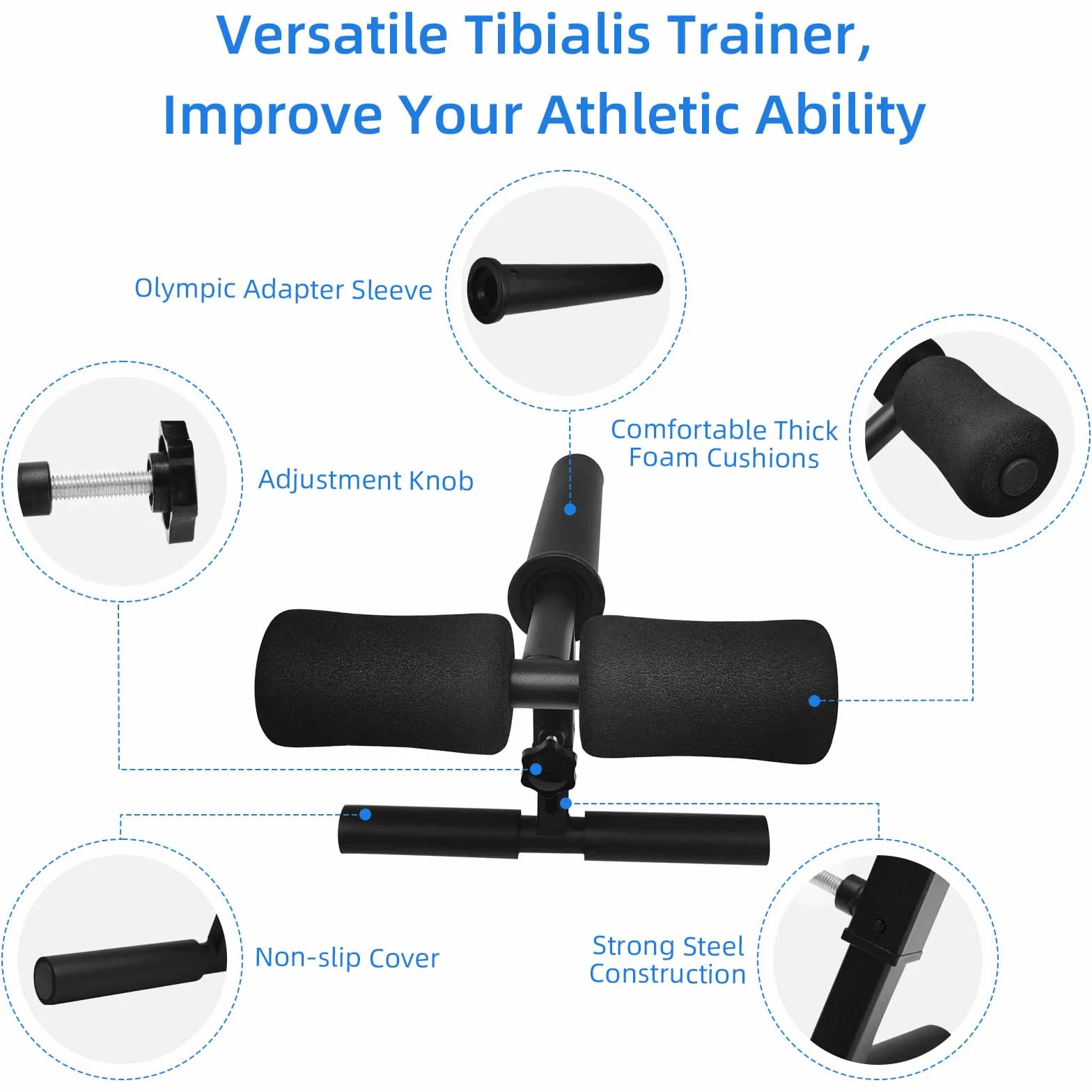 Tibialis Trainer Tib Bar, Topfinder Verstellbarer Tibialis Anterior Exercise Equipment Knees Over Toes Calf Raise Machine Schienbeintrainer Bein Knöchel Krafttraining