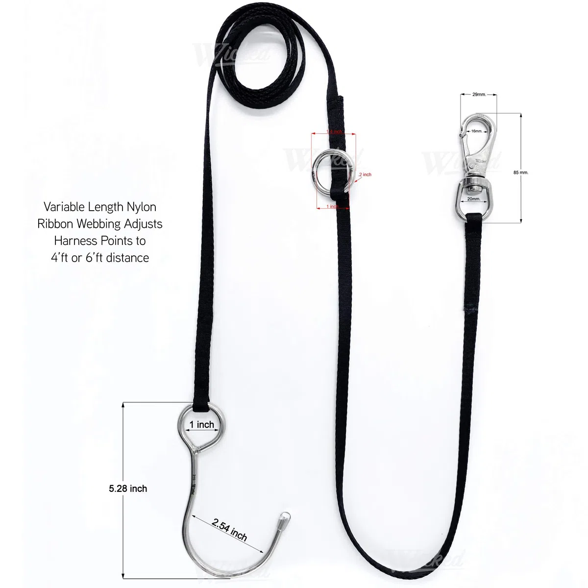Wicked Scuba 316 Stainless Steel Multipoint Reef Hook 4-6 Ft. Length