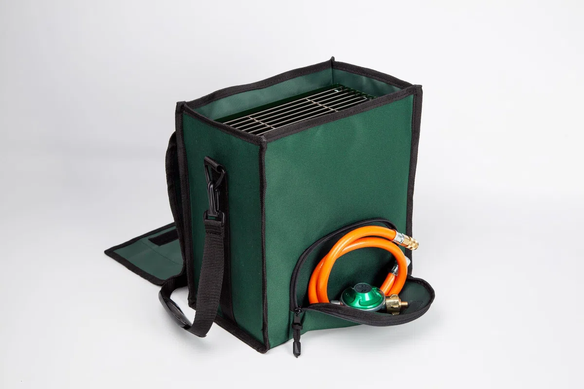 Gazcamp Heatbox 2000 grün 50 mbar Set *Tasche grün/Regler * Zeltheizung Campingheizung Anglerheizung Jadgheizung