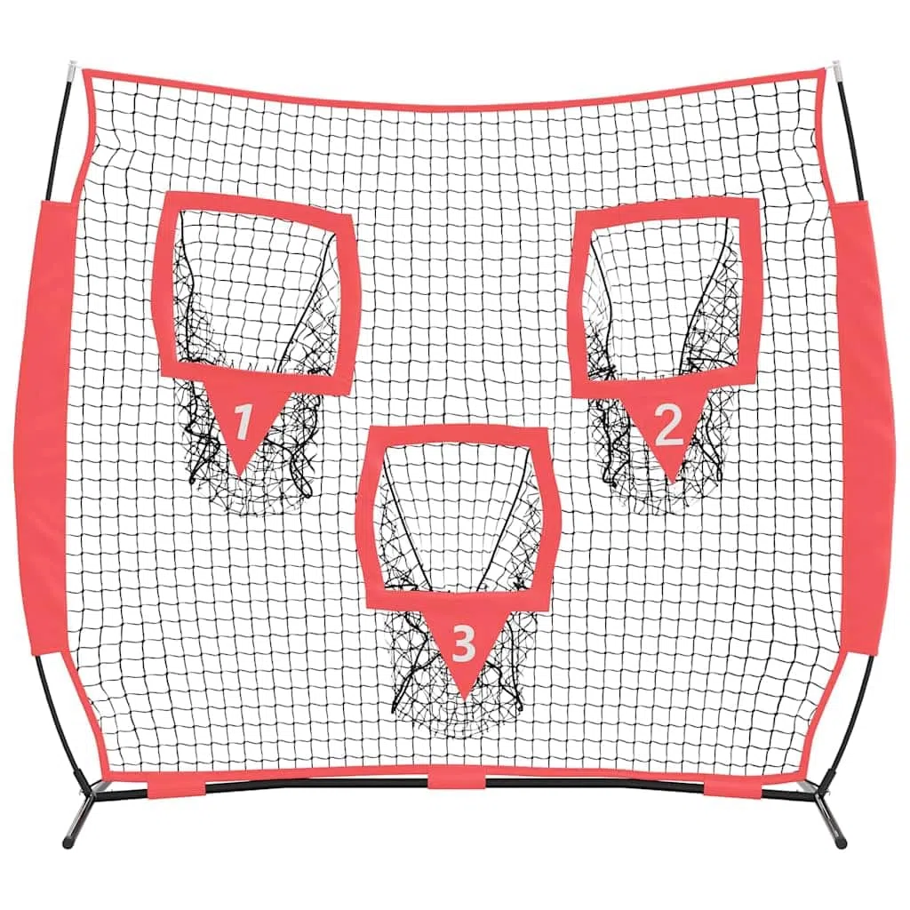 Baseball-Übungsnetz Schwarz 214,5 x 89,5 x 181 cm Polyester langlebig für Training, Fangen, Pitching im Außenbereich, inklusive Tragetasche, geeignet für Teamsport, Kinder, Erwachsene
