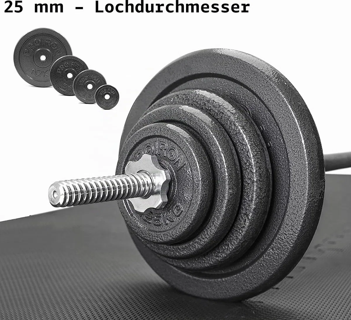 PROIRON Hantelscheiben-Set aus Gusseisen, 1,25 kg, 2,5 kg, 5 kg, 10 kg (verschiedene Größen) für 2,5 cm Hantelstange