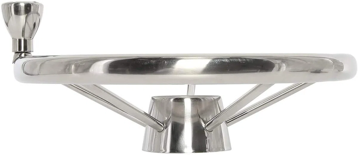 FreeTec 5 Speichen 13-1/2 Zoll Edelstahl Lenkrad Bootslenkrad Steuerrad Boot Schiff Yacht mit Knopf 9310SRF1