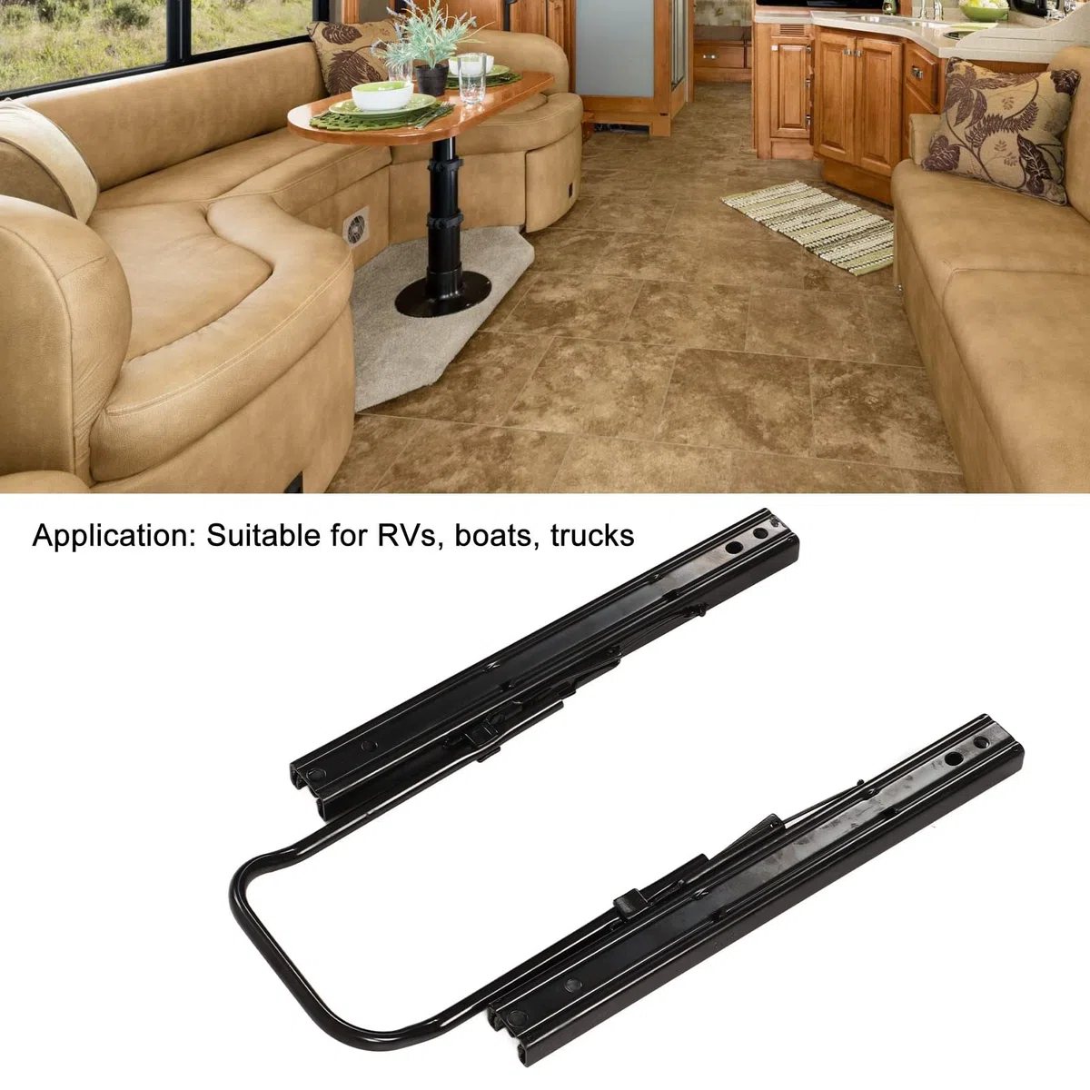 Aramox Sitzschienen-Set, Doppelt Verriegelbare Sitzgleitschienen, Sitzschienen-Set aus Stahl, Doppelschienen, Doppelt Verriegelbar, Verstellbare Sitzschienen für Wohnmobile, Boote, LKW