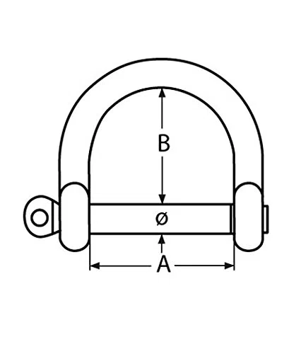 4 Stück Rundschäkel 12 mm Edelstahl A4 Weite Form Schäkel
