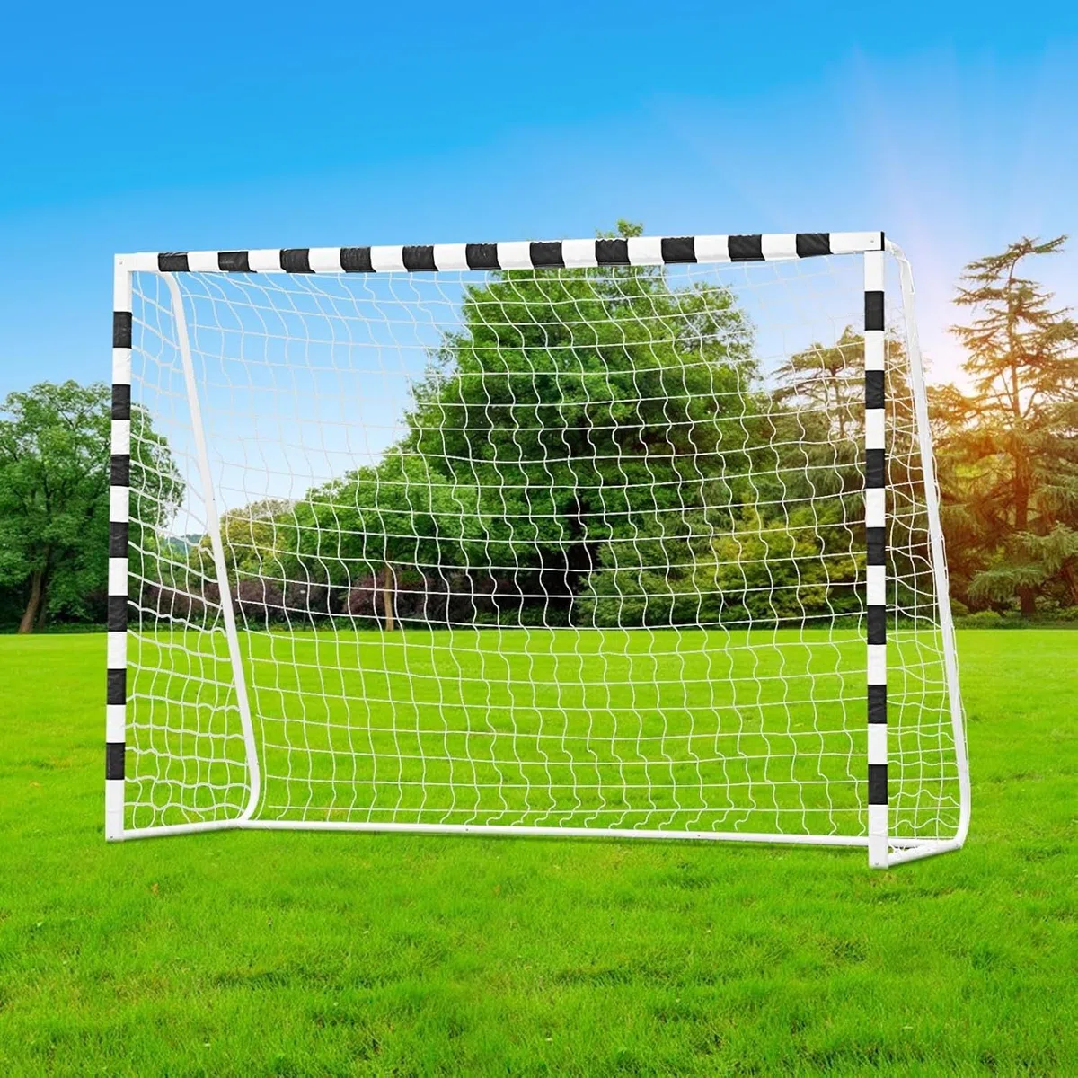 3m x 2m Futsal-Fußballtor | Standardgröße für Garten & Kleinfeld | Extrem stabiles Fußballtor mit Schnellaufbau-System | Wetterfestes 2mm HDPE-Netz