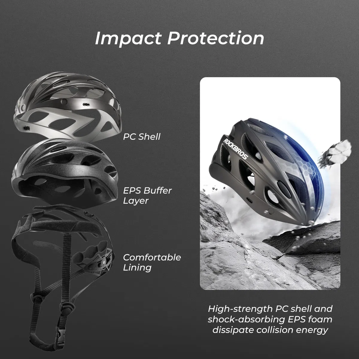 ROCKBROS Fahrradhelm Rennrad Helm Radhelm mit Abnehmbaren Visier Cityhelm Leichter Stadthelm für Damen und Herren MTB 58-61CM/58-65CM