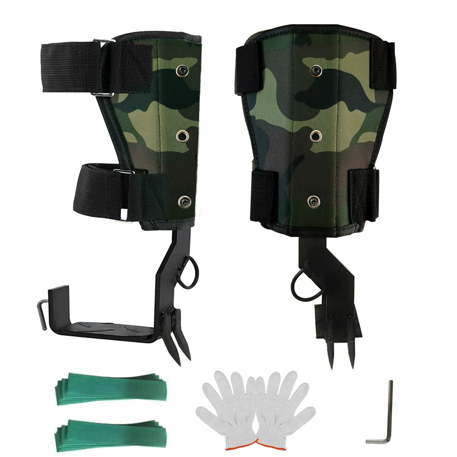 Steigeisen Baumklettern,Baumklettern Ausrüstung,Baumklettern Schuhe,Steigeisen Baumsteigeisen,Rutschfestes Baumsteigeisen Forst Set für Waldcamping, Obsternte Tarnung